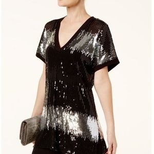 I.N.C. Colorblocked Sequined Tunic